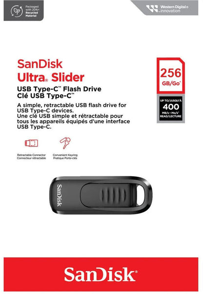 Externer USB-C Speicher SanDisk Ultra Slider, 256Gb SDCZ480-256G-G46