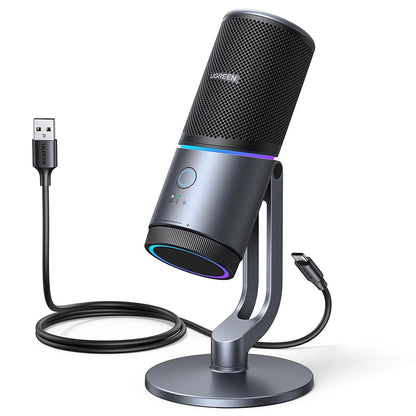 Cardioid-Mikrofon UGREEN CM769 (35629), RGB, USB-A, 2m, Schwarz
