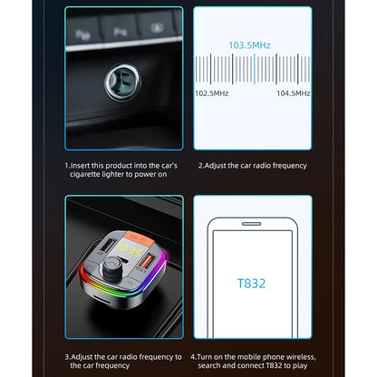 FM Bluetooth Modulator Yesido Y45, 2 x USB-A - 1 x USB-C - 1 x microSD