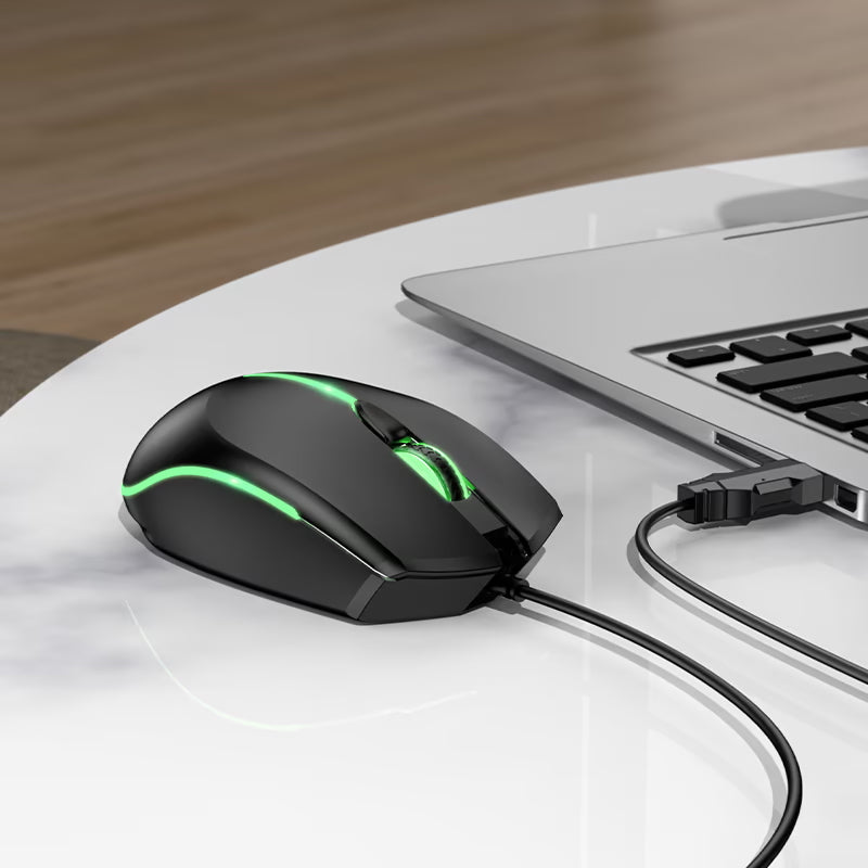 Gaming-Maus Kabelgebunden USB HOCO GM37, RGB, 2400DPI, Schwarz