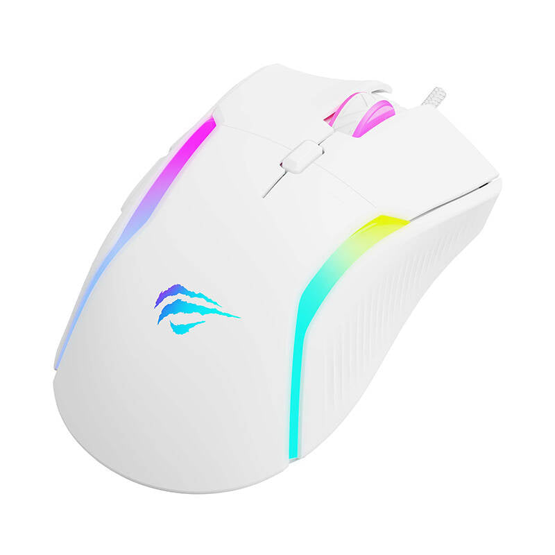 Gaming-Maus Wired USB HAVIT MS1033, RGB, 800DPI - 8000DPI, Weiß