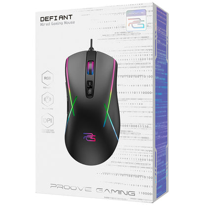 Proove Defiant Wired USB Gaming Mouse, RGB, 7200DPI, Black CMDE00000102