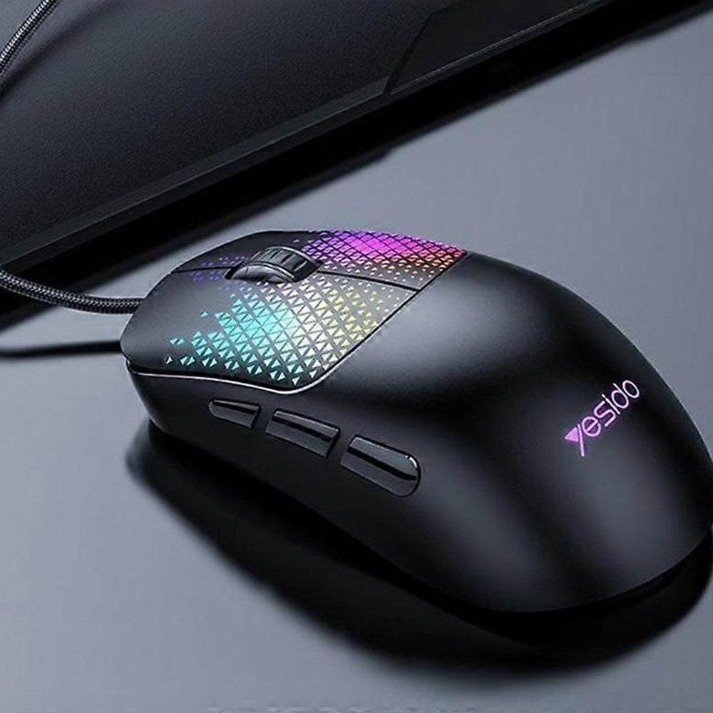 Gaming-Maus Wired USB Yesido KB32, RGB, 7200DPI, Schwarz