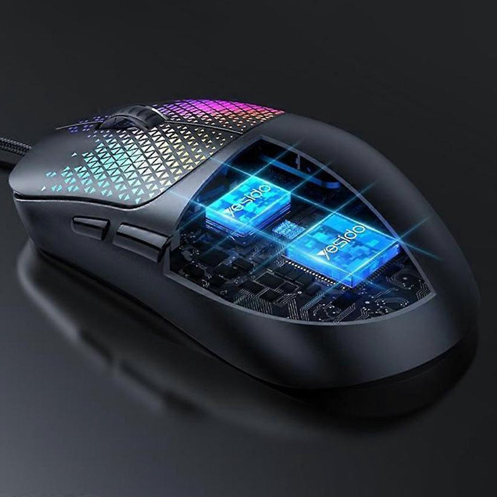 Gaming-Maus Wired USB Yesido KB32, RGB, 7200DPI, Schwarz