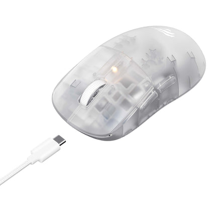 Gaming-Maus Wireless HAVIT MS970WB Pro, 800DPI - 12000DPI, BT / Wi-Fi / Kabelgebunden, Transparent Weiß