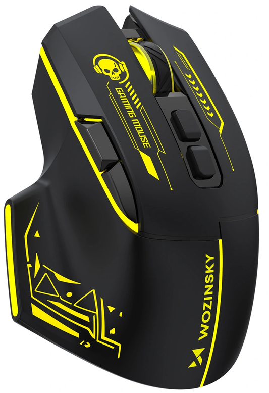 Wireless Gaming-Maus WZK WMGB-1181, 3200DPI, Schwarz Gelb