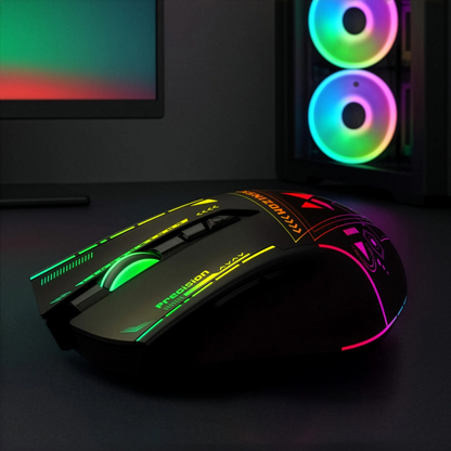 Wireless Gaming Maus WZK WMGB-3200, 3200DPI, RGB, Schwarz