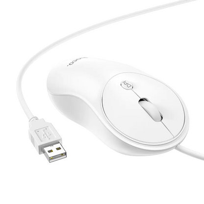 Kabelgebundene USB-Maus HOCO GM13, 1600DPI, Weiß