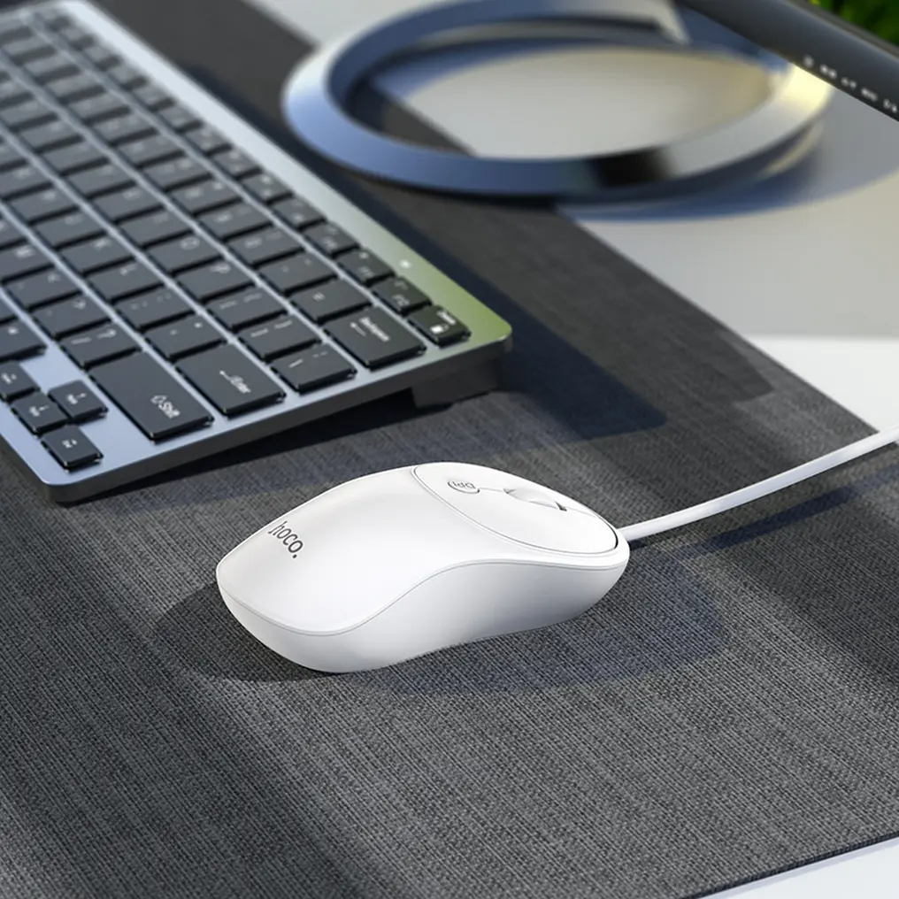 Kabelgebundene USB-Maus HOCO GM13, 1600DPI, Weiß