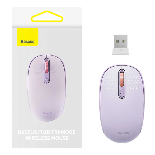Baseus F01B Tri-Mode Wireless Mouse, 1600DPI, BT / Wi-Fi, Purple B01055503513-00
