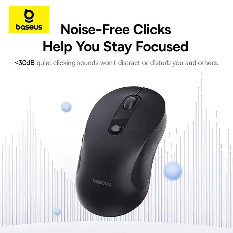 Mouse Wireless Baseus F02, 1600DPI, BT / Wi-Fi, Schwarz B0203203