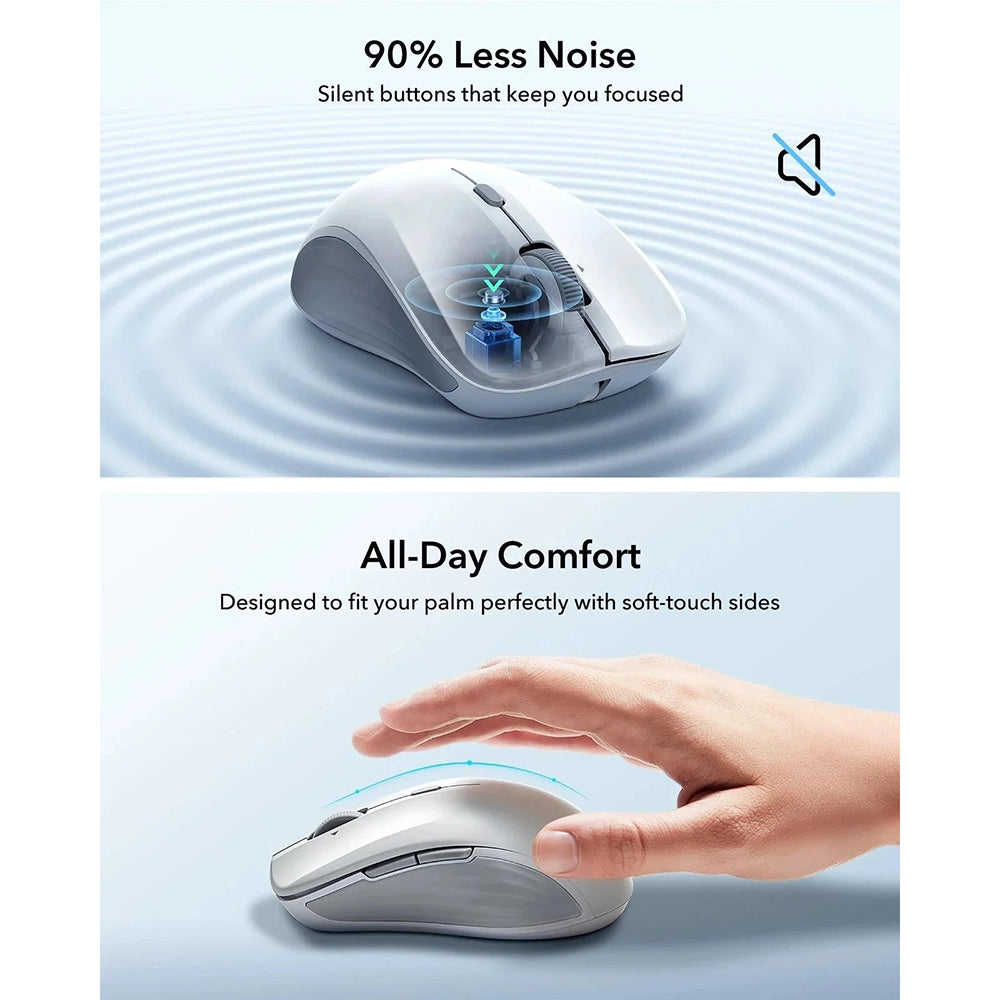 Kabellose Maus ESR MagMouse, 800DPI - 4800DPI, BT / Wi-Fi, Grau
