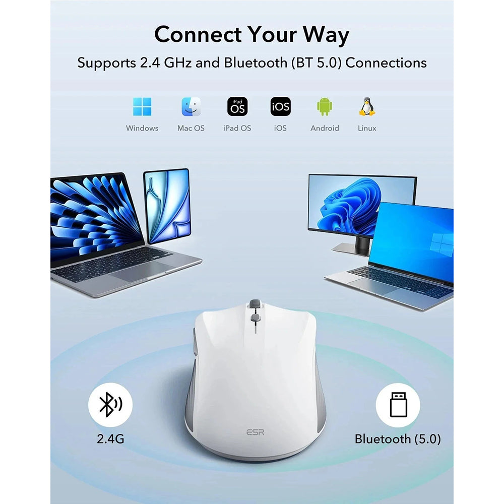Kabellose Maus ESR MagMouse, 800DPI - 4800DPI, BT / Wi-Fi, Grau