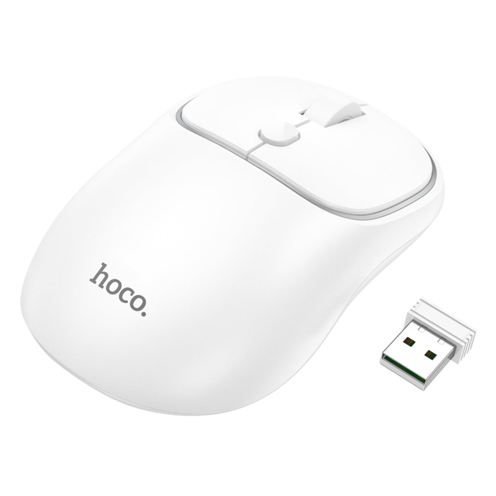 Drahtlose Maus HOCO GM25, 1600DPI, BT / Wi-Fi, Weiß