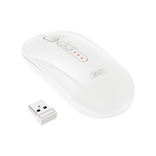 Kabellose Maus XO Design M13 Silent Tri-mode, 1600DPI, BT / Wi-Fi, Weiß