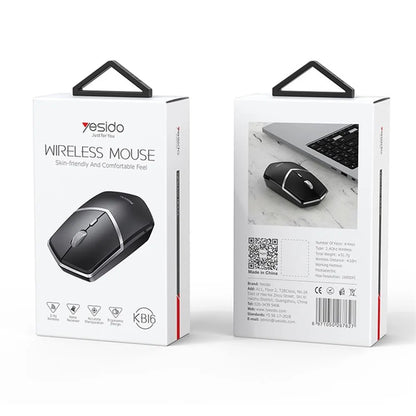 Mouse Wireless Yesido KB16, 1600DPI, Schwarz