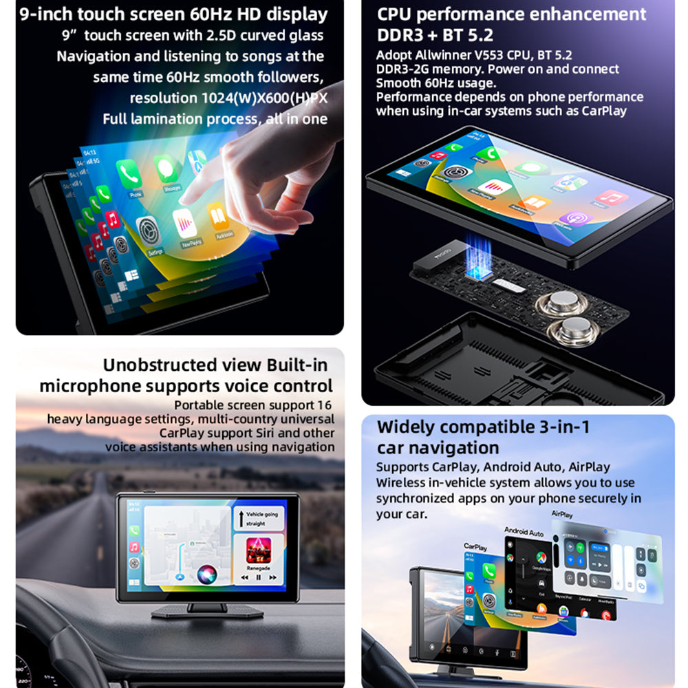 Auto-Navigation Yesido KM18, Wi-Fi, 9 Zoll