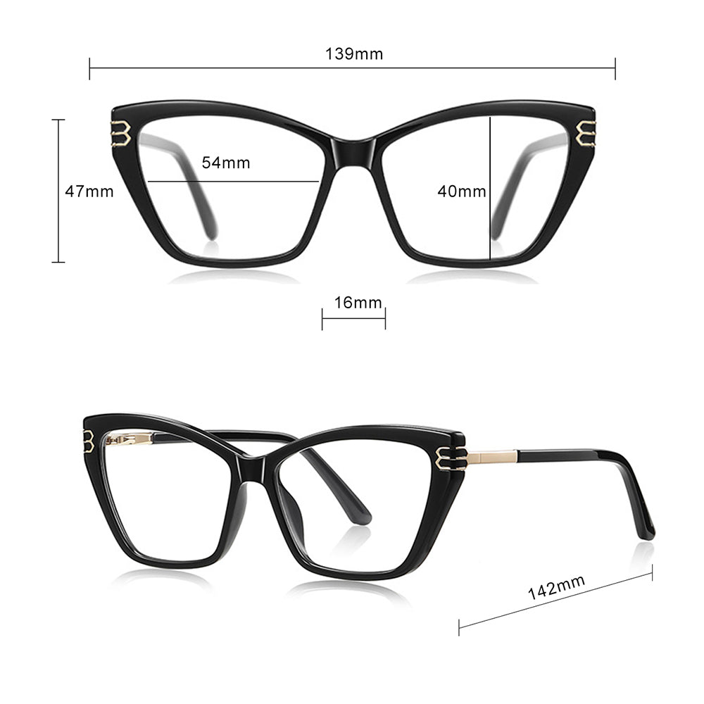 Damen Computerbrille Techsuit 2262, Anti-Blue Light, Schwarz