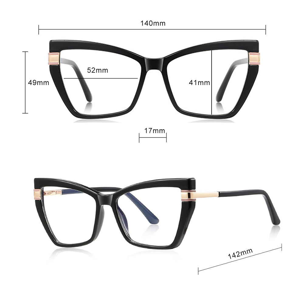 Damen Computerbrille Techsuit 2269, Anti-Blue Light, Schwarz