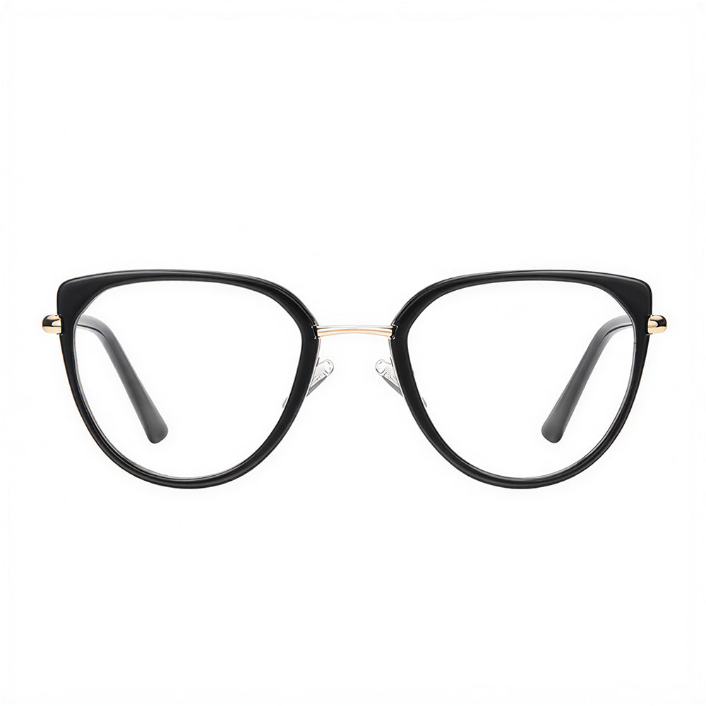 Techsuit 82290 Women's Computer Glasses, Anti-Blue Light, Black Gold