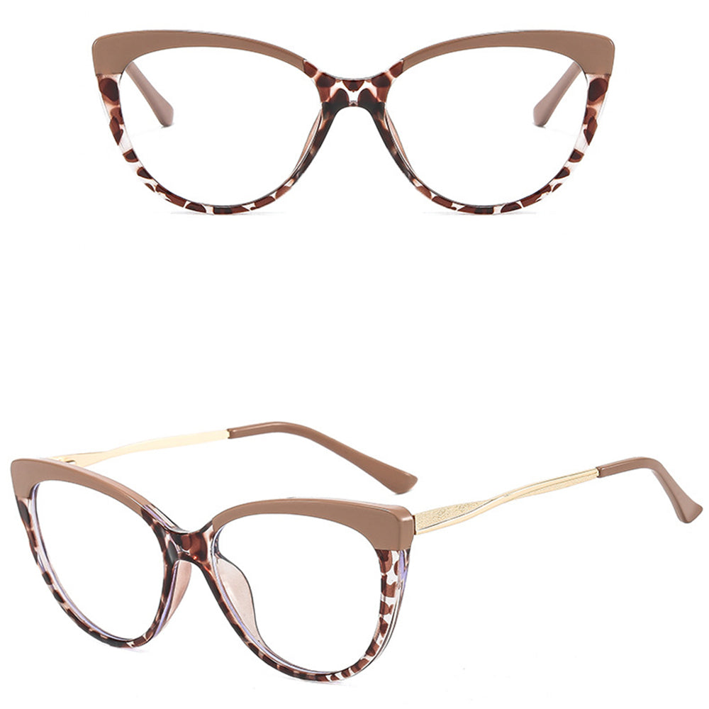 Damen-Computerglas Techsuit F5018-C42, Anti-Blaues Licht, Creme Braun