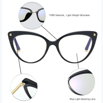 Damen-Computerbrille Techsuit F93308, Anti-Blaues Licht, Schwarz-Gold