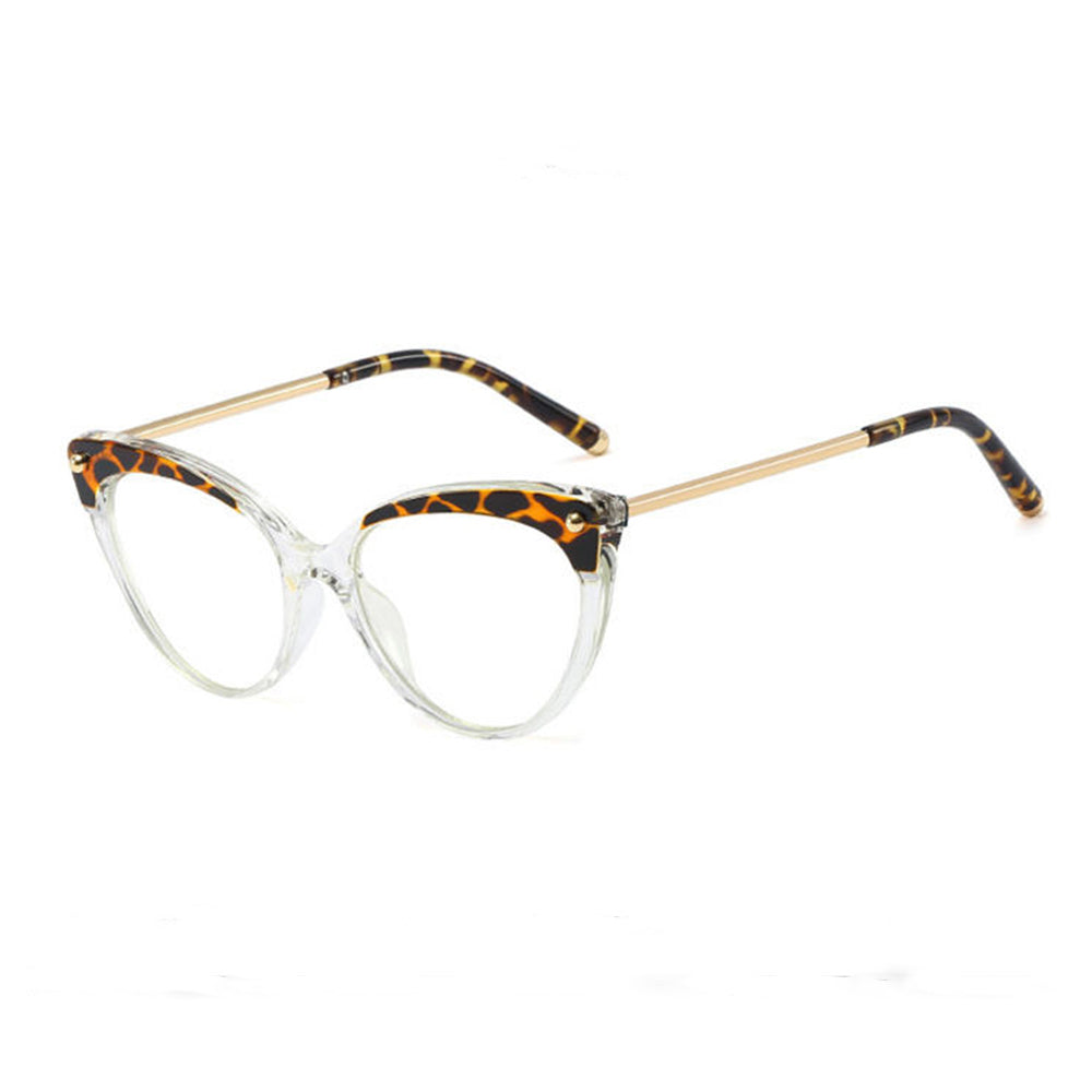 Damen-Computergläser Techsuit F93308, Anti-Blaues Licht, Schwarz Gold Transparent