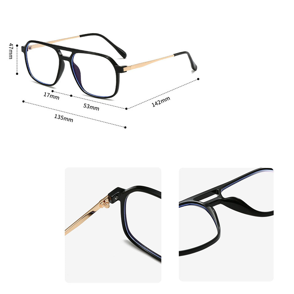 Unisex Computerbrille Techsuit 83092, Anti-Blaues Licht, Schwarz Gold