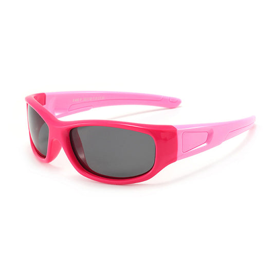 Sport-Sonnenbrille für Kinder Techsuit 800-C30, polarisiert, rot-rosa