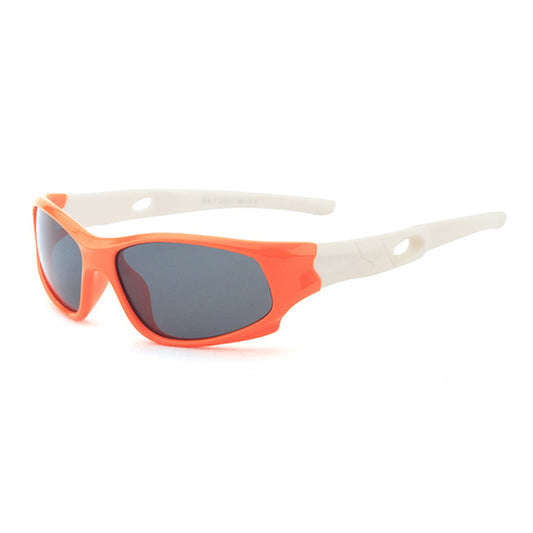Sport-Sonnenbrille für Kinder Techsuit 816-C8, polarisiert, orange-weiß