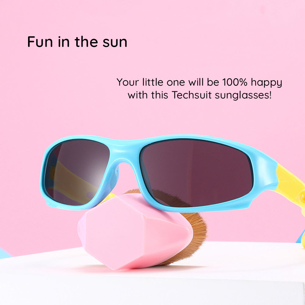 Techsuit 816-C8 Kids' Sport Sunglasses, Polarized, Orange White