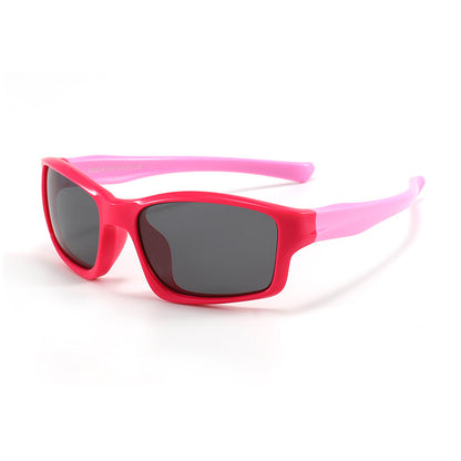 Sport-Sonnenbrille für Kinder Techsuit 8202-C30, polarisiert, rot-rosa