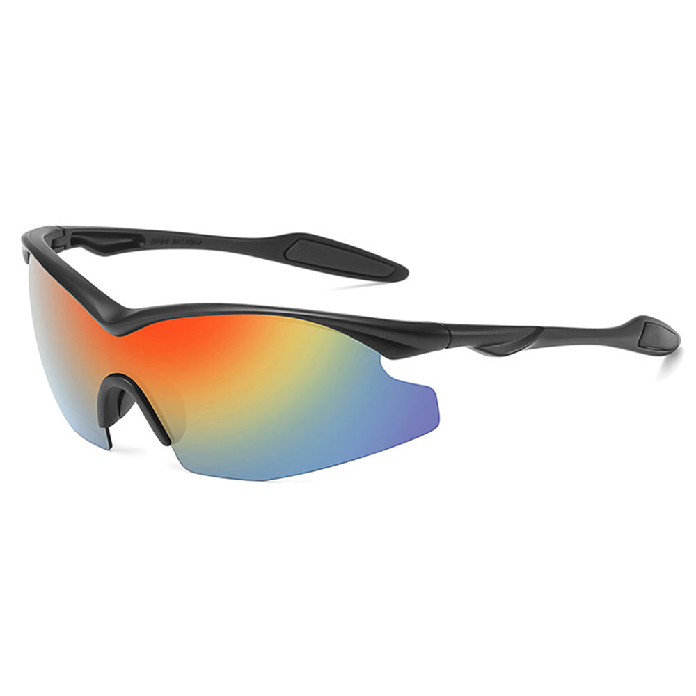 Unisex Fahrradbrille Techsuit 1806, UV-Schutz, Schwarz Orange Gelb