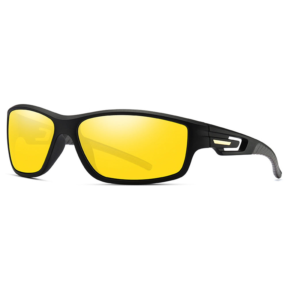 Unisex Fahrradbrille Techsuit 201910, polarisiert, schwarz-gelb