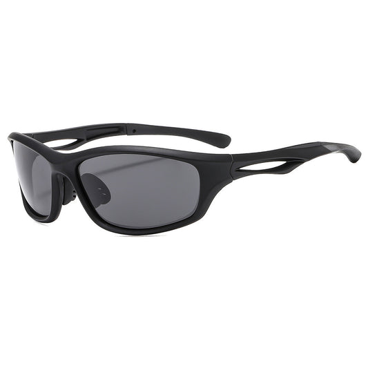 Unisex Fahrradbrille Techsuit 9309, polarisiert, schwarz-grau