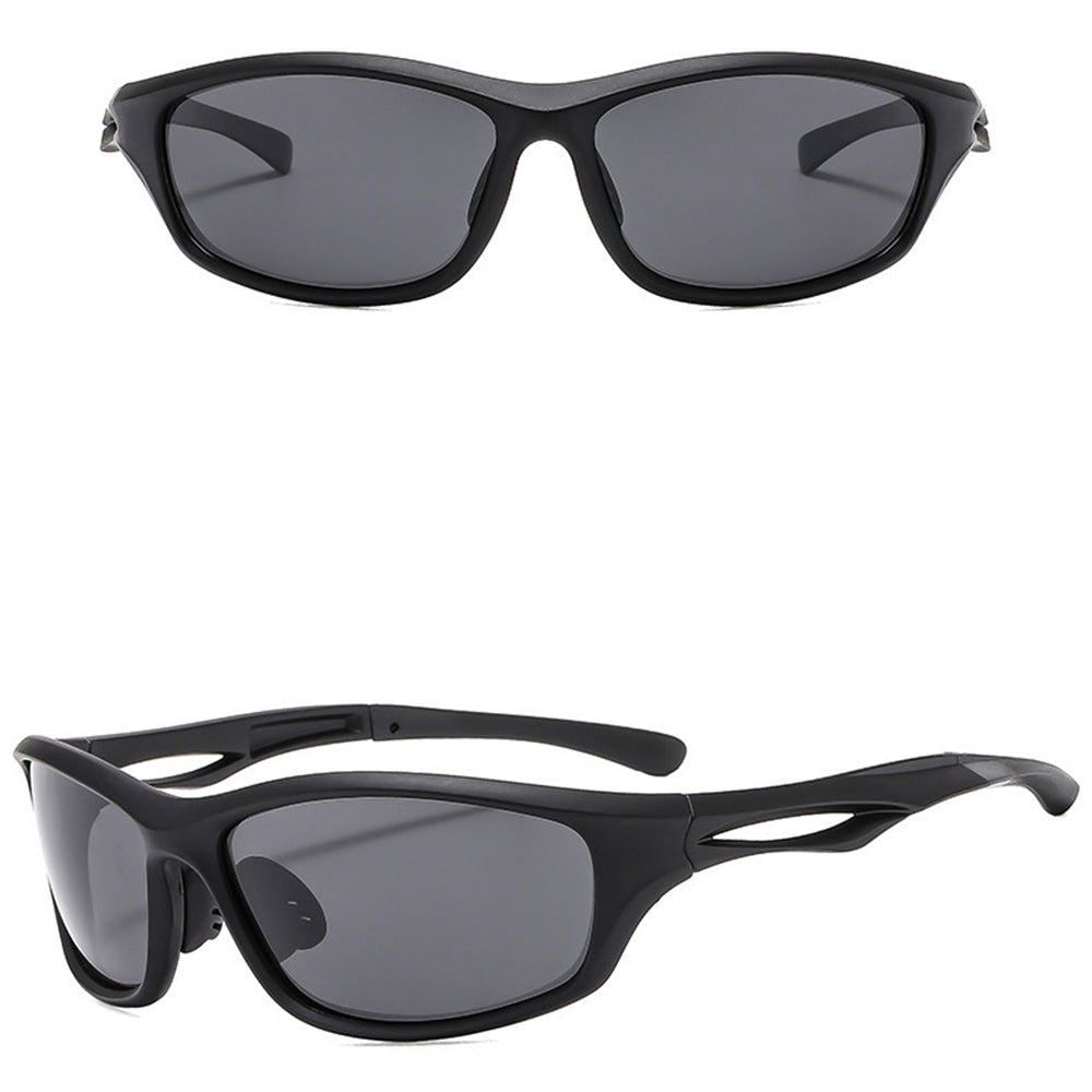 Unisex Cycling Glasses Techsuit 9309, Polarized, Black Gray