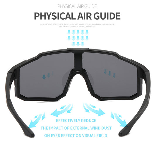Unisex Fahrradbrille Techsuit 9337, UV-Schutz, Schwarz Blau