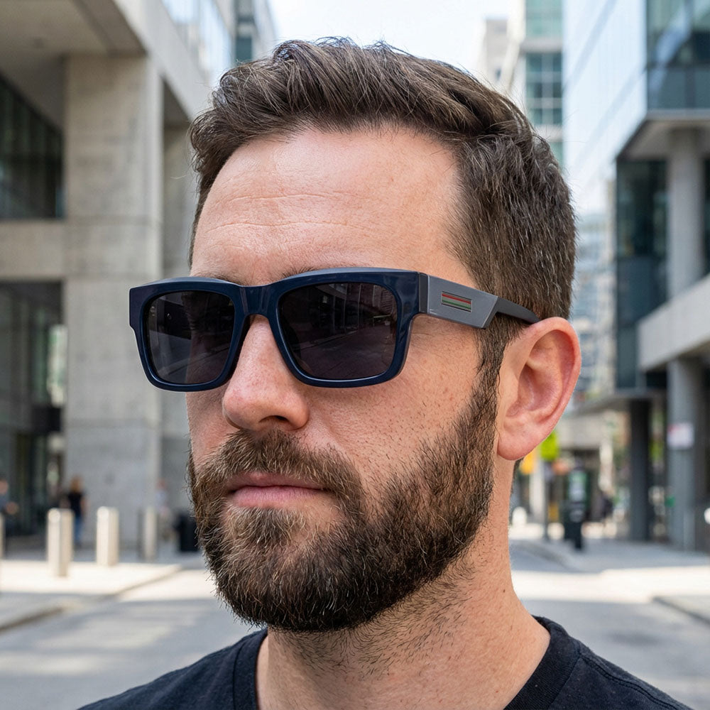 Herren-Sonnenbrille Techsuit 8491, polarisiert, UV-Schutz, matt schwarz-grau
