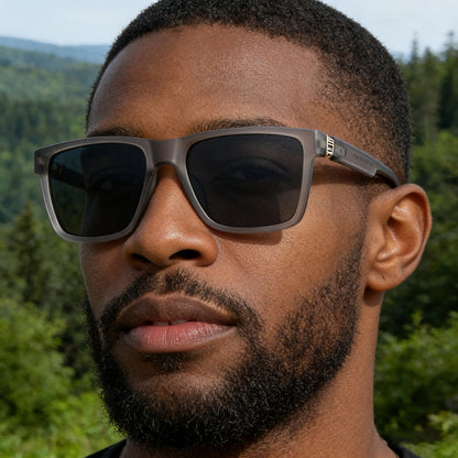 Herren-Sonnenbrille Techsuit 8506, polarisiert, UV-Schutz, mattes Braun Grau