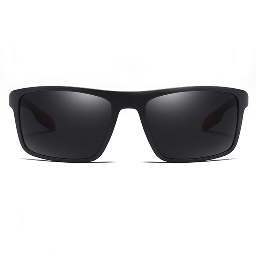 Herren-Sonnenbrille Techsuit TR90 (MM101), polarisiert, UV-Schutz, matt schwarz rot