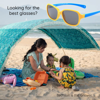 Techsuit Baby-Sonnenbrille 8192-C1, polarisiert, grün rosa