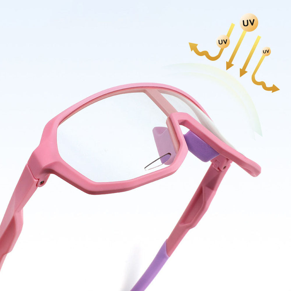 Techsuit 22312 Kinder-Sonnenbrille, polarisiert, UV-Schutz, Blau-Gelb