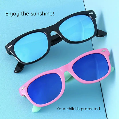 Techsuit D802 Kinder-Sonnenbrille, polarisiert, UV-Schutz, Rosa Grün