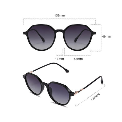 Damen-Sonnenbrille Techsuit 2203, polarisiert, UV-Schutz, Schwarz Grau
