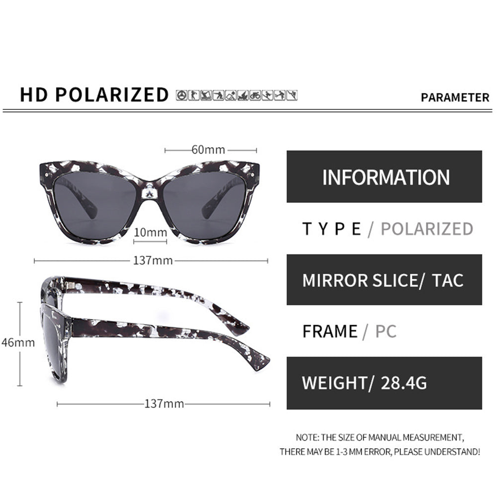 Damen-Sonnenbrille Techsuit OD8155-C3, polarisiert, UV-Schutz, Schwarz Braun
