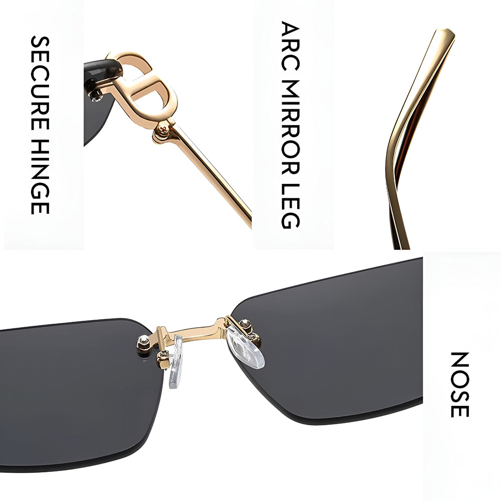 Unisex Techsuit S098 Sonnenbrille, Schwarz-Gold