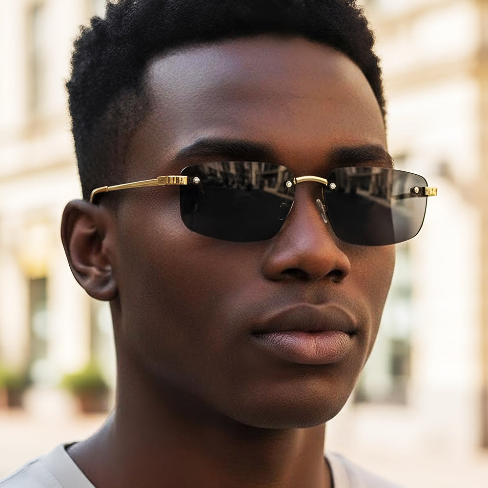 Unisex Techsuit S098 Sonnenbrille, Schwarz-Gold