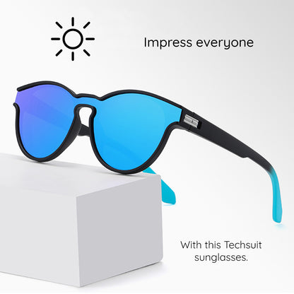 Unisex-Sonnenbrille Techsuit TR7545, polarisiert, UV-Schutz, Schwarz Grau