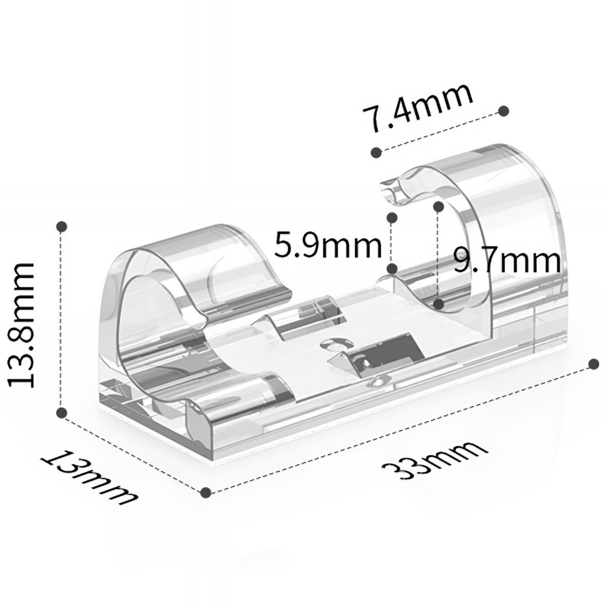 Kabelorganisator CableCreation CT1001, 50 Stück Set, Transparent
