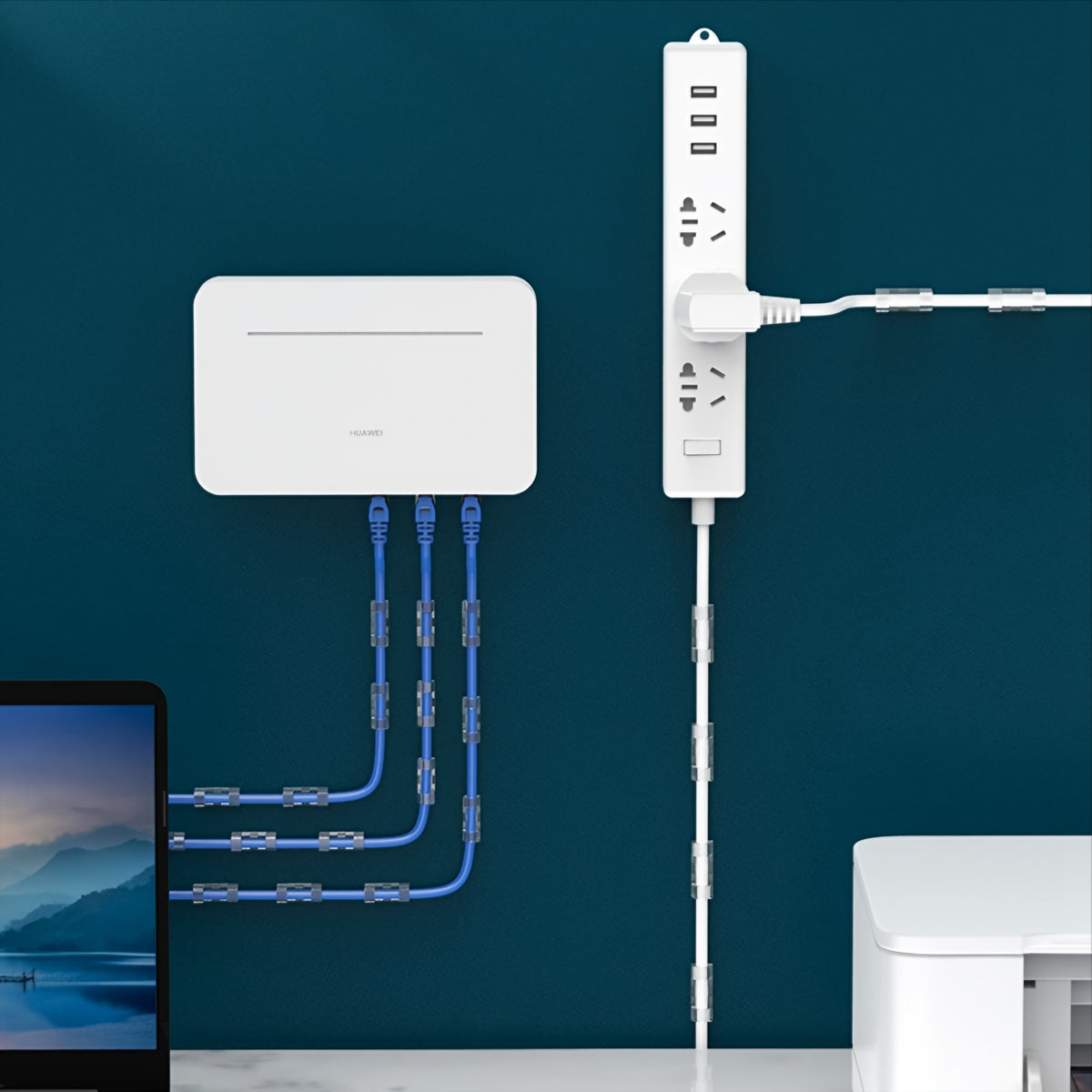 Kabelorganisator CableCreation CT1001, 50 Stück Set, Transparent